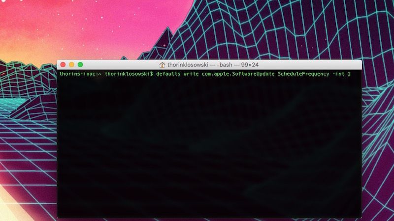 Run software update from terminal mac command